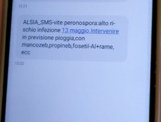 Sms inviato dall'Alsia