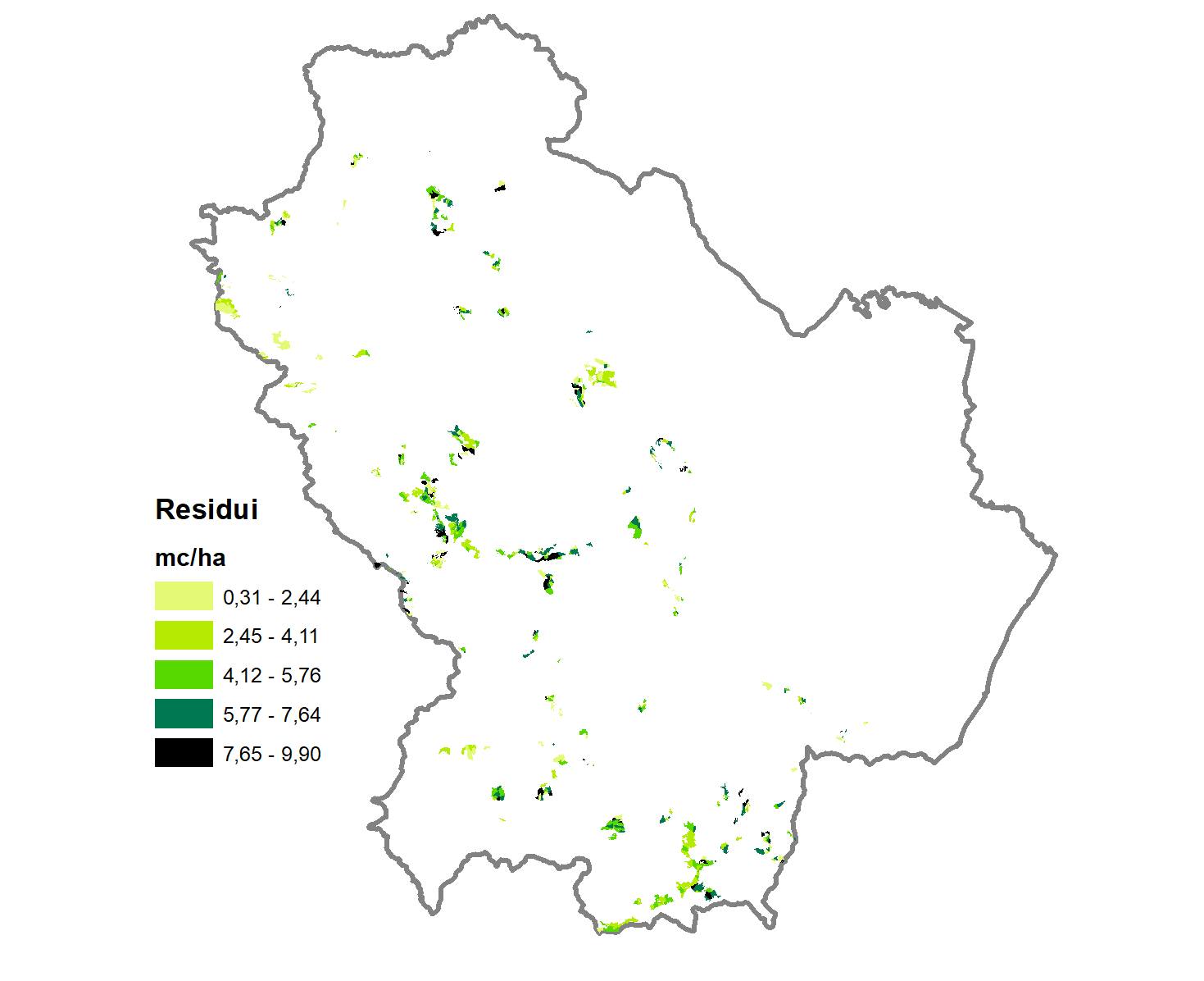 Figura 1. Distribuzione spaziale dei residui