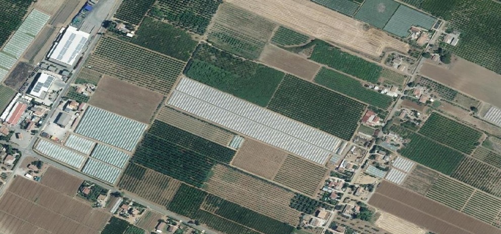 Figura 1. Planimetria dell’azienda agricola “Donato Sabato” (in evidenza) georeferenziata alle coordinate: LATITUDINE 40.264905, LONGITUDINE 16.694863